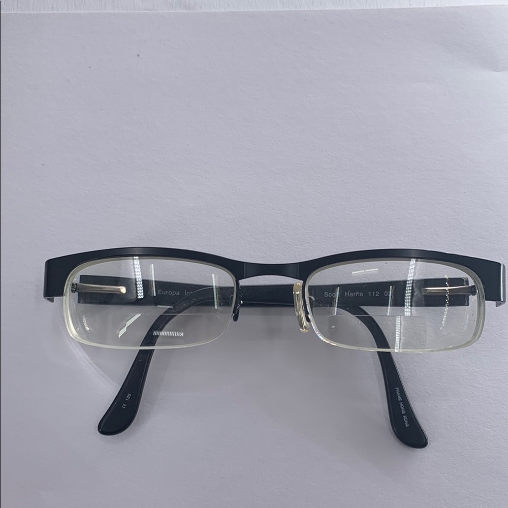 Scott Harris 112 Europa International Eyeglasses Frame Women's Black Half Rim